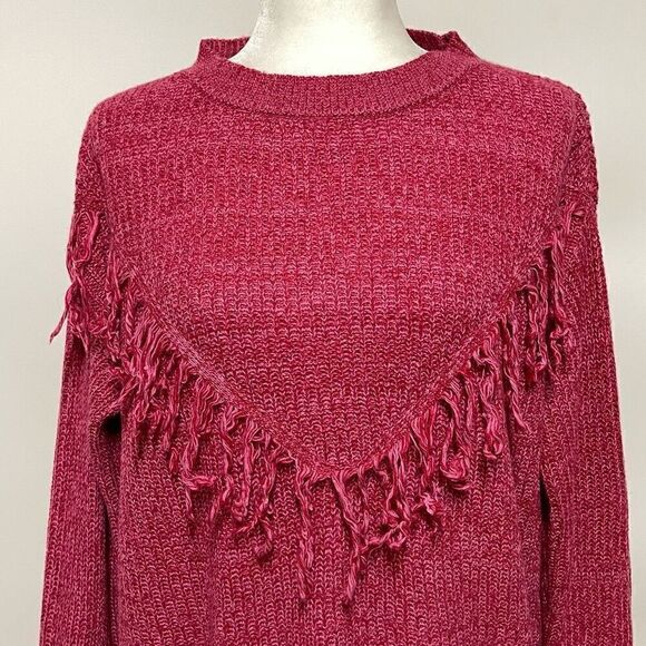 Sugar Lips Sonoma Oversized Openwork Fringe Sweater (Pink Red) - Medium - Picture 5 of 10